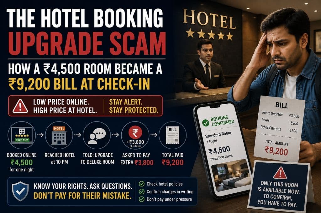 The Hotel Booking Upgrade Scam: How a ₹4,500 Room Became a ₹9,200 Bill at Check-In